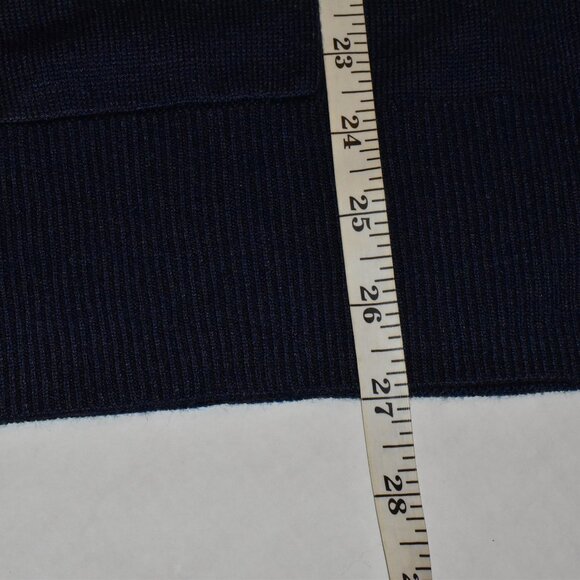 Magaschoni Cashmere Blend Pullover Hoodie Sweater Deep Navy Blue Size S - Picture 6 of 10